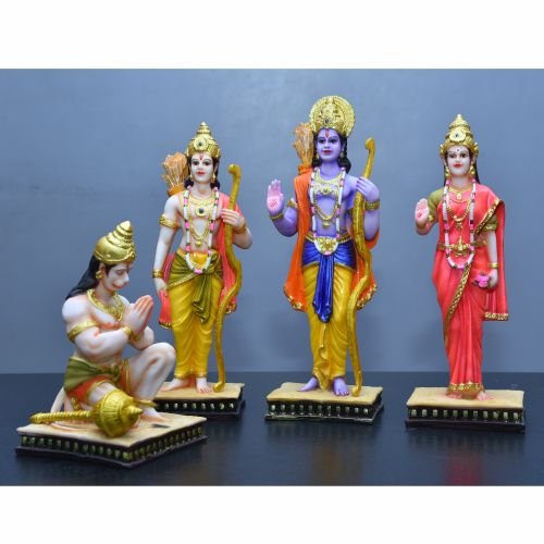  Ram Darbar Murti for Home Temple Decoration, Multicolor (12 Inches)