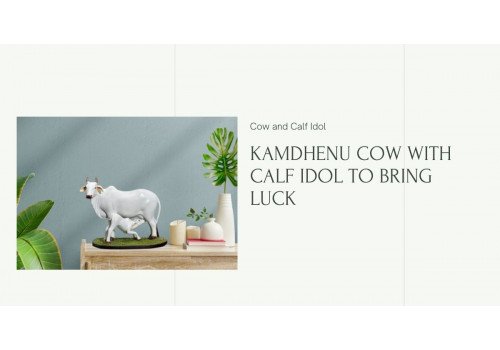 Kamdhenu Cow with Calf Idol to Bring Luck